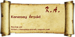 Kenesey Árpád névjegykártya
