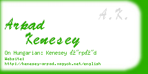 arpad kenesey business card